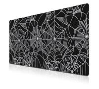 Samgula Gaming Mat Black Long Mousepad, Desktop Pad Big Mouse Pads Desk Mouse Pad, Computer Pad Non-Slip Rubber Base Waterproof with Stitched Edges, 35.4" X 15.7" Spider Web