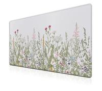 Samgula Large Mouse Pad Wildflower Desk Mats Office Mouse Pads Keyboard Mousepads Oversized Mouse Pad Non-Slip Rubber Base Waterproof with Stitched Edges 35.4 X 15.7 for Game Office,