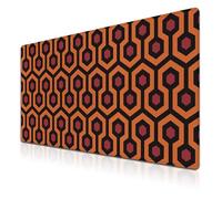 Samgula Office Desk Mat Red Yellow Big Mouse Pad Gaming Desk Pad Full Desk Mat Non-Slip Rubber Base Waterproof with Stitched Edges 35.4" X 15.7" for Game Office, The Shining Carpet Style