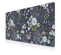 Samgula Office Desk Pads Floral Pattern Jumbo Mouse Pad Gaming Mousepad Large Mouse Pads The Desk Mat Non-Slip Rubber Base Waterproof with Stitched Edges 35.4 X 15.7 for Game Office,
