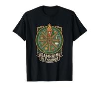 Samhain Blessings Pagan Rituals Rebirth Wheel of The Year Re Value Graphic T-Shirt, Men, Black, L