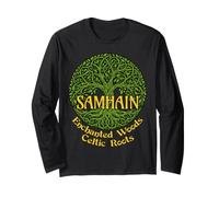 Samhain Enchanted Woods Celtic Roots Gaelic Halloween Witch Long Sleeve T-Shirt