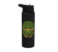 Samhain Enchanted Woods Celtic Roots Gaelic Halloween Witch Stainless Steel Insulated Water Bottle