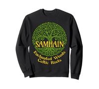 Samhain Enchanted Woods Celtic Roots Gaelic Halloween Witch Sweatshirt