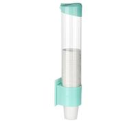 Samhe Medium Pull Type Cup Dispenser, Paste or Screw Plate Mountable Cups Holder, Fits 5oz - 7oz Cone or Flat Bottom Cups, 16” Tube Length, Mounting Water Dispenser Cooler or Wall (Medium, Green)