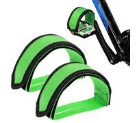 SamHeng 1 Pair Bicycle Pedal Straps, Adjustable Nylon Foot Pedal Straps, Double Sided Velcro Anti-Slip Bike Pedal Belts Universal Beginners Cycling Accessory for MTB Bike Exercise Bikes (Green)