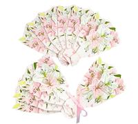 SamHeng 10 Pcs Bouquet Greeting Cards, Exquisite 3D Flower Bouquet Blank Note Cards with Bow Ribbons, Handmade Foldable Floral Best Wish Gift Cards Thank You Cards for Lovers Mom Friends (Lily)