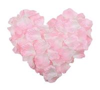 SamHeng 1000Pcs Artificial Rose Petals, No-Taste Emulation Silk Roses Petals for Wedding Party Valentine's Day Romantic Decorations Confetti Table Fake Flowers Roses Petals(Pink White)