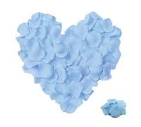 SamHeng 1000Pcs Artificial Silk Rose Petals for Wedding Party, Valentine's Day Romantic Decorations, Table Confetti Fake Flowers in Light Blue