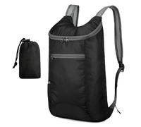 SamHeng 10L Ultra Lightweight Foldable Backpack, Waterproof Small Packable Rucksack for Women Men, Compact Nylon Causal Daypack Travel Bag for Outdoor Sports Walking Hiking Climbing Biking (Black)