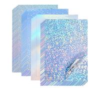 SamHeng 12 Sheets Holographic Printable Sticker Paper, A4 Size, Rainbow Vinyl, Waterproof, Self-Adhesive