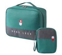SamHeng 2 Pcs First Aid Bags, Portable Empty Medical Medicine Bag Small/Large First Aid Emergency Organizer Bags, Reusable Rescue Bag for Camping Hiking Outdoor Activities Travel Work Bags (Greem)