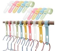 SamHeng 20 Pcs Windproof Skidproof Clothes Hanger Hooks, Random Colors, PP Material, Textured Finish, Adjustable Space, Compatible with Various Hangers, Ideal for Indoor/Outdoor Use