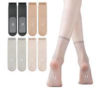 SamHeng 4 Pairs Women's Ankle High Pop Socks, Ultra Thin Invisible Crystal Silk, Anti-slip Bottom Transparent Hosiery, Silky Breathable Summer Nylon Sheer