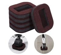 SamHeng 5 Pcs Furniture Caster Cups, Anti-Sliding Felt Feet Protector Pads Chair Leg Coasters Floor Protectors, Bed Sofa Wheel Stoppers Anti-Slip Pads Silent Chair Pulley Fixator (Brown)