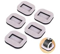 SamHeng 5 Pcs Furniture Caster Cups, Anti-Sliding Felt Feet Protector Pads Chair Leg Coasters Floor Protectors, Bed Sofa Wheel Stoppers Anti-Slip Pads Silent Chair Pulley Fixator (Light Grey)