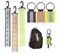 SamHeng 6 Pcs Safety Reflectors Pendants, 3 Color Reflective Strap Bag Pendant Waterproof Keyring Hanging Key Chain, Night Sports Cycling Walking Running Dog Walking Jogging Reflective Gear
