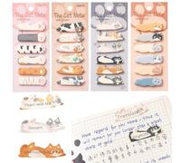 SamHeng 720 Pcs Cartoon Cat Sticky Tabs, 4 Pack Cute Cat Themed Sticky Notes Tab Index Flags Writable Paper Book Tabs Annotation Tab Index Stickers Page Markers Bookmarks for School Office Use
