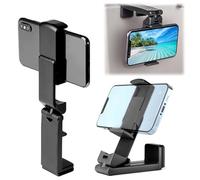 SamHeng Airplane Phone Holders, 2 Pcs Potable 360 Degree Rotation Plane Phone Holder Adjustable Universal Mobile Phone Stand Desk Clamp, Foldable Hand-Free Phone Mount Travel Essentials for Flying