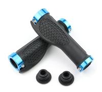 SamHeng Bike Handlebar Grips, Non-Slip Rubber Mountain Bike Grips with Aluminum Lock, Shockproof Ergonomic Bicycle Handle Grips Short Bike Hand Grips for Scooter MTB BMX Most Bikes (Blue)