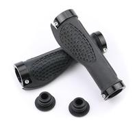 SamHeng Bike Handlebar Grips, Non-Slip Rubber Mountain Bike Grips with Aluminum Lock, Shockproof Ergonomic Bicycle Handle Grips Short Bike Hand Grips for Scooter MTB BMX Most Bikes (Black)