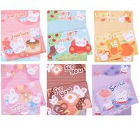 SamHeng Cartoon Rabbit Writing Paper and Envelopes, 12 Sheet Stationery Paper with 12 Pcs Envelopes, Lovely Bunny Letter Paper & Envelopes Kit for Daily Greetings Love Letter Child Birthday Wishes