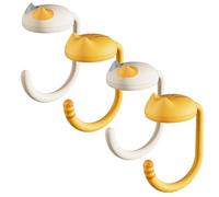 SamHeng Cat Bag Hooks for Table, 4 Pcs Cartoon Kitten Purse Hook Hangers Portable Rotatable Table Bag Holders, Removable Handbag Hook Backpack Hangers Multifunctional Table Hooks