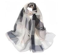 SamHeng Colorful Plaid Chiffon Scarf for Women, Lightweight Fashion Geometric Color-block Sunscreen Long Shawl Wrap Sheer Neck Scarves Multipurpose Soft Head Scarf Hair Wrap Handbag Decoration (B)