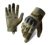 SamHeng Cycling Gloves for Men, Breathable Padded Full Finger, Shockproof, Green