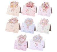 SamHeng Foldable Flower Greeting Cards, 40 Pcs Small Size Mixed Bouquet Notecards Handwritten Blessings Blank Card Thank You Cards for Anniversary Wedding Graduation Party Invitation Florist Gift Card