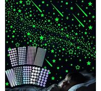 SamHeng Glow in The Dark Stars Wall Stickers, 427 Pcs Starry Sky Theme Glowing Wall Decals for Ceiling, Self-Adhesive Star Meteor Luminous Decals for Living Room Bedroom Children's Room Nursery Decor