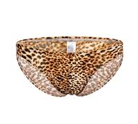 SamHeng Men's Leopard Underwear Briefs, Sexy Low Rise Men's Briefs Underwear, Soft Classic Underpants Gift for Boyfriend, Daily Stretch Breathable Underwear Pants Hipsters Trunk Underwear Yellow