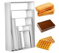 SamHeng Rectangle Cookie Cutter, 5 Pcs Biscuit Cutters