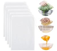 SamHeng Reusable Straining Bags, 5 Pcs Nylon Mesh Drawstring Bags Juice Strainer Cloth for Cooking Jam Cheese Yogurt Nut Milk Soy Wine (7.9x11.8 inches)