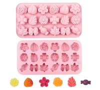 SamHeng Silicone Flower Moulds, 2 Pcs Daisy Tulip Chocolate Moulds