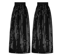 SamHeng Sparkly Sequins Leg Warmers, 1 Pair Shiny Sequin Leg Sleeves 70s Disco Fancy Dress Accessories, Stretchy Retro Glitter Legs Boot Cover Cuffs for Women Abba Carnival, Theme Party