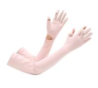 SamHeng Women UV Sun Protection Gloves, Non Slip Ice Silk Sunblock Long Gloves, Touchscreen Full Finger Cycling Gloves Cooling Arm Sleeves for Summer Fishing Golfing Driving Outdoor Activities (Pink)