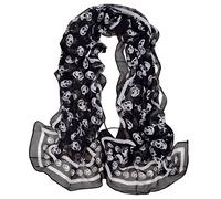 SamHeng Womens Scarf Lightweight Skull Print Scarf Shawl Wrap Ladies Novelty Long Scarf