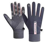 SamHeng Womens Thin Thermal Gloves Winter Ladies Waterproof Glove Finger Touch Screen Non-Slip Fleece Lined Running Gloves for Outdoor Sports Cycling Driving Hiking, Grey