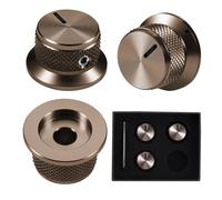 Samherome 3pcs Electric Guitar Knobs Bronze Aluminum Top Hat Volume Tone Control Knobs with Fastening Screw Compatible for Fender Strat Telecaster Les Paul Electric Guitar or Bass Parts(Bronze