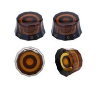 Samherome 4pcs Premium Amber Dodecagon Guitar Knobs Set - Speedy Control for PRS, LP, SG, Les Paul - Upgrade Your Music Instrument Style