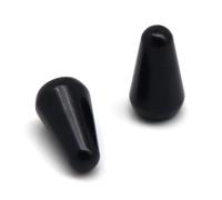 2pcs Guitar 5 Way Pickup Switch Tip Metal Switch Cap Switch Knob for Strat Tele (Black)