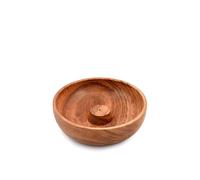 Samhita Acacia Wood Round Incense Stick Holder,Incense Burner, Ash Cather and Aromatherapy Ornament Home Décor (12.7cm x 12.7cm x 3.81cm)