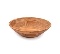 Samhita Acacia Wood Serving Bowl, Fruit Bowl, Friendly and Perfect for Salad, Vegetables and Fruit,Single Salad Bowl (25.4cm x 25.4cm x 7.62cm)