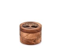 Samhita Handmade Acacia Wood Urn for Human Ashes, Tree of Life Wooden Box Urns for Ashes - Cremation Pet Urns for Dogs Ashes, Urn for Ashes (8.89cm x 8.89cm x 6.35cm)