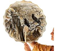 Sami drum,Pagan Hand Drum, Hand-made Shaman Drum with Drum Sticks Ethereal Drum and Hand Drum Music Spiritual Bass Drum Adult Drum Frame Drums