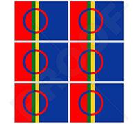 SAMI People Flag Saami Lapps, SAPMI Lapland 40mm (1,6") Mobile Cell Phone Vinyl Mini Stickers, Decals x6