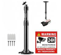 SamIdea 7.87"~15.75" Black Telescopic Mount Security Camera Wall Ceiling Mounting Bracket,Telescopic Adjustable Camera Wall Mount Bracket for Surveillance IP Camera,Arlo, Arlo Pro, Arlo Pro 2, Wyze