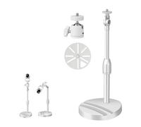 SamIdea White No Drill Desktop Security Camera Mount -Telescoping Mounting with Phone Holder Base for Surveillance IP Camera,Arlo, Arlo Pro, Arlo Pro 2, Wyze, Live Streaming Devices,1/4 screw