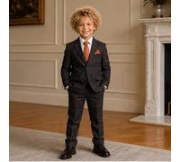 SAMIL SUITS Boy's Matteo - 7 Piece Luxe Suit in Dark Brown | Size: 11-12 Years SAMIL SUITS Dark Brown 11-12 Years